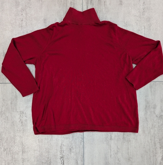 J. Jill Women's Red Silk Blend Turtle Neck Sweater XL Cozy Winter - Picture 1 of 6